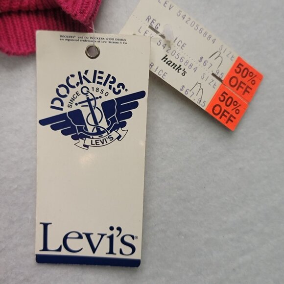 92 Vintage Levis Dockers Nantucket Sweater Pink V-Neck M USA Schoolgirl Academia - Picture 7 of 11